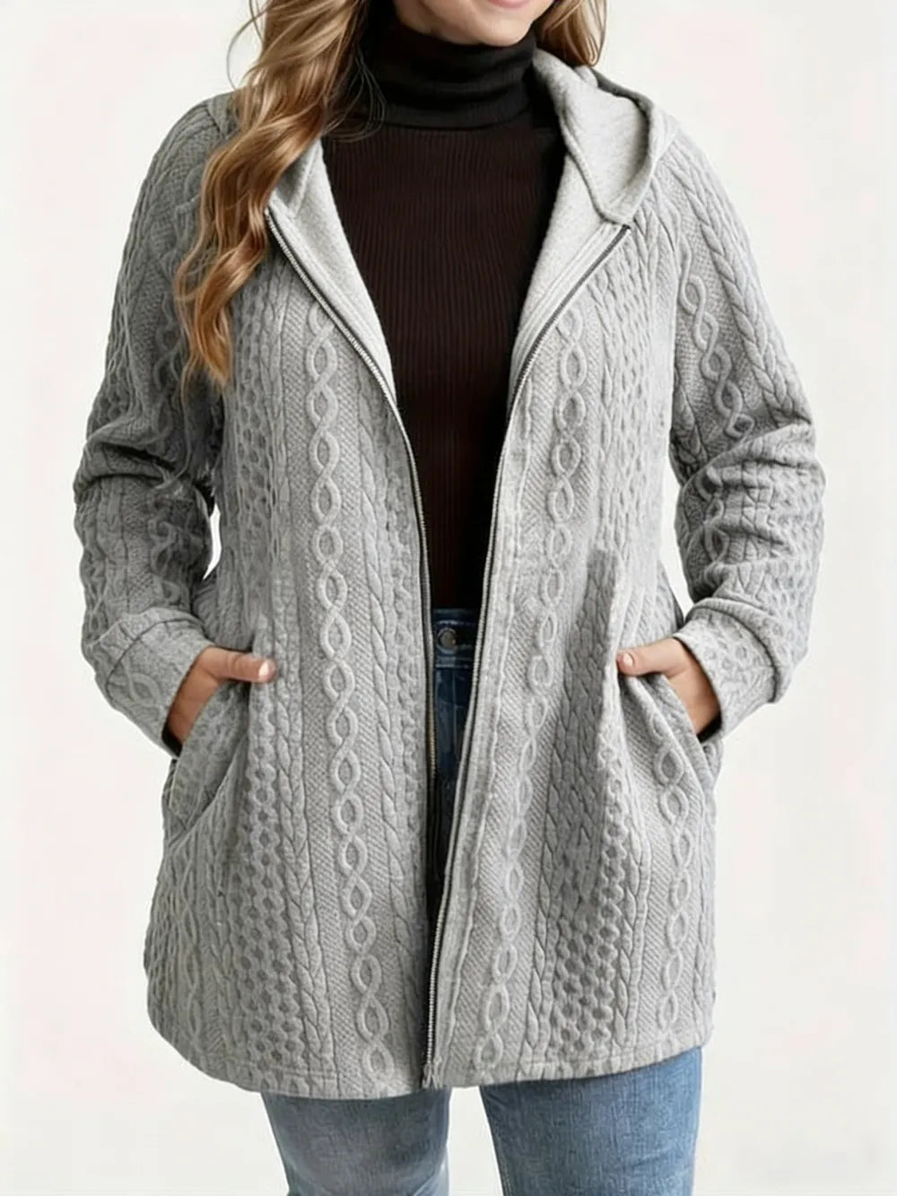 Women's Solid Color Pocket Coat