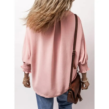 Women's V-Neck 3/4 Sleeve Oversized Tunic Tops