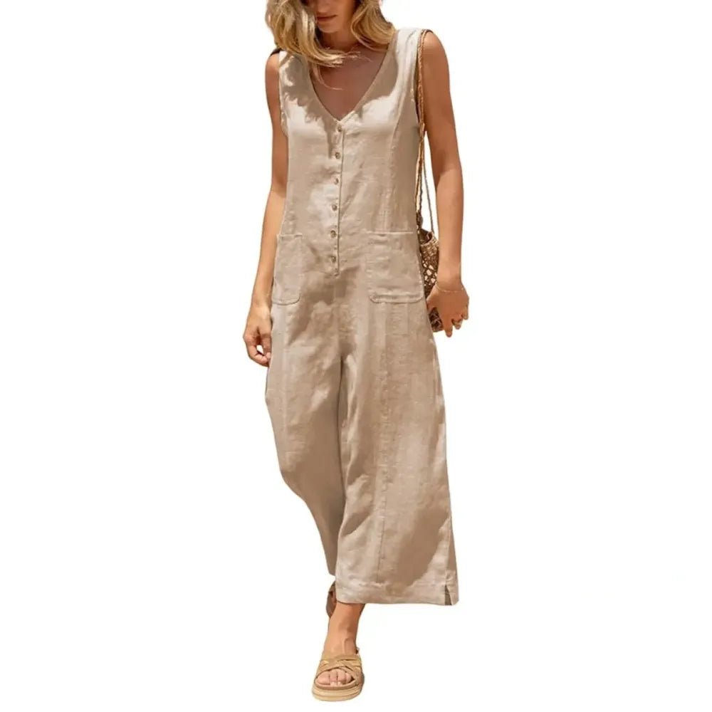 Women Button Down Jumpsuits