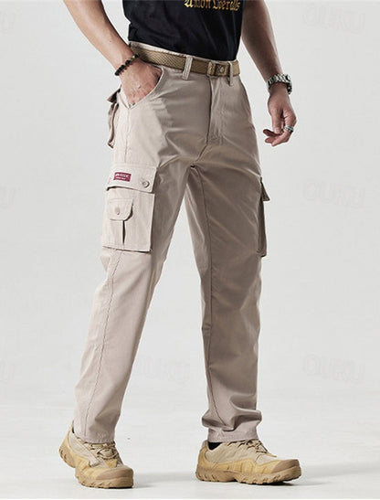 2026 Hot Sale-Men's Solid Color Patched Zipper Fly Cargo Pants