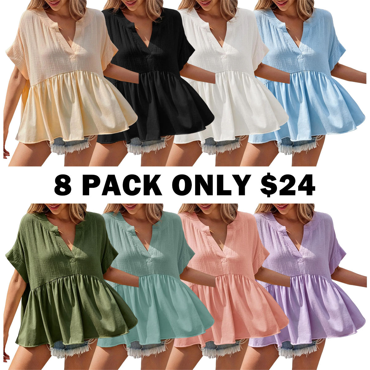 Women’s Summer Babydoll Tops
