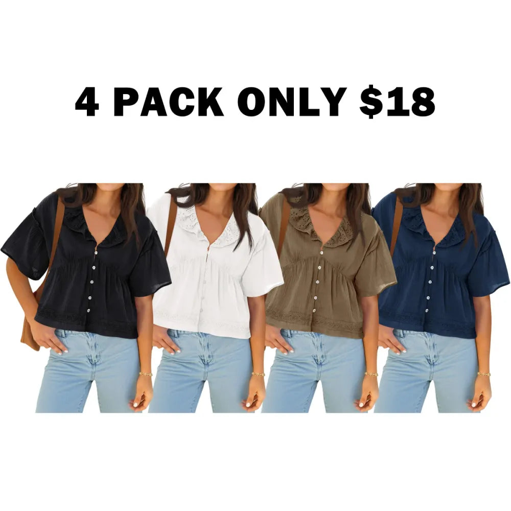 Women's Cropped Babydoll Tops