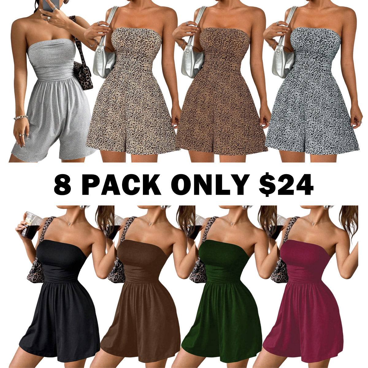 Women's Solid Color Fitted Romper