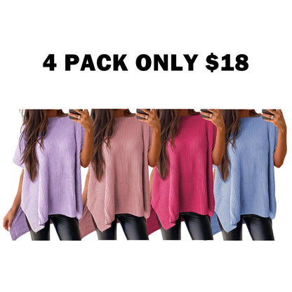 Oversized Cozy Ribbed Knit Top