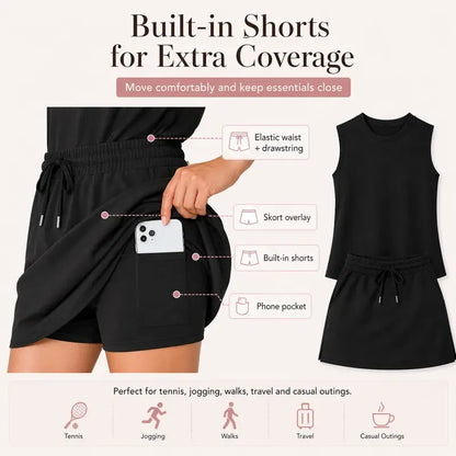 Two Piece Tennis Skirt Sets