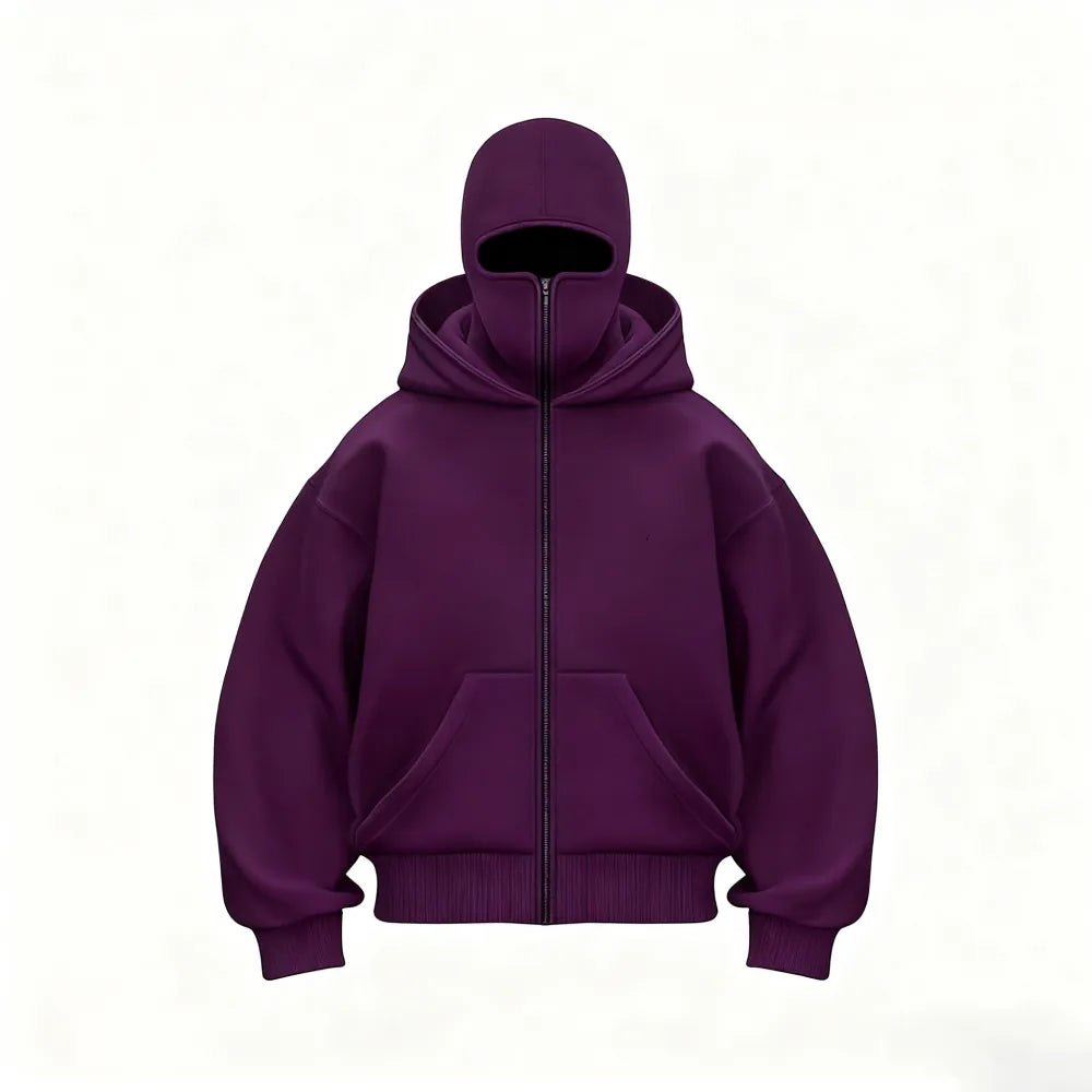 Zip Up Double Layer Hoodie