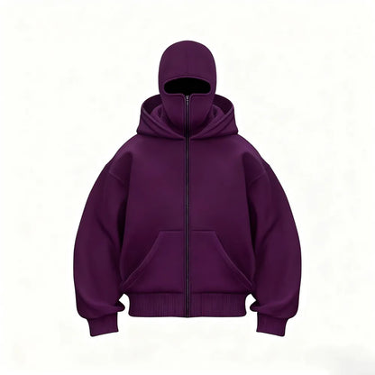 Zip Up Double Layer Hoodie