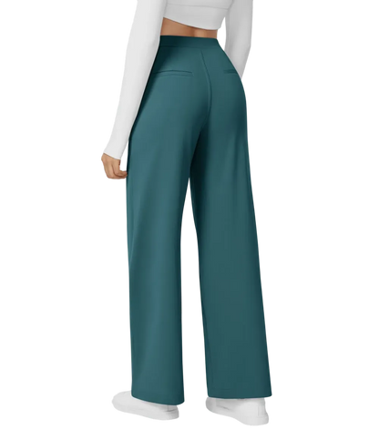 High Waisted Pocket Straight Leg Work Pants