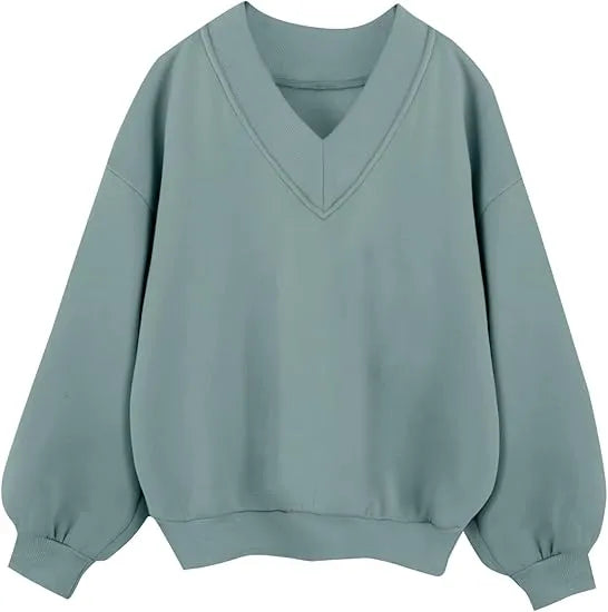 V Neck Oversize Sweatshirts