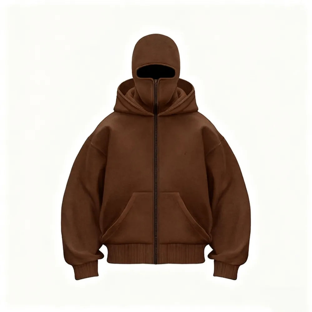 Zip Up Double Layer Hoodie