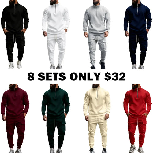 Men's Fleece Lined Zipper Work Pants Set