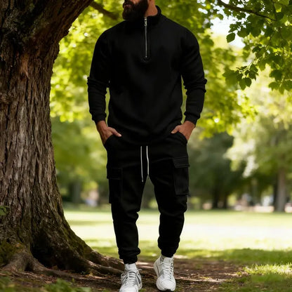 Men's Fleece Lined Zipper Work Pants Set