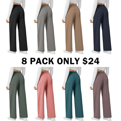 High Waisted Pocket Straight Leg Work Pants