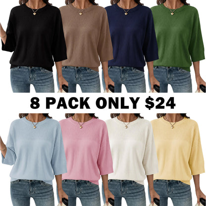 Women‘s Half Sleeve Casual Oversized Trendy Sweaters