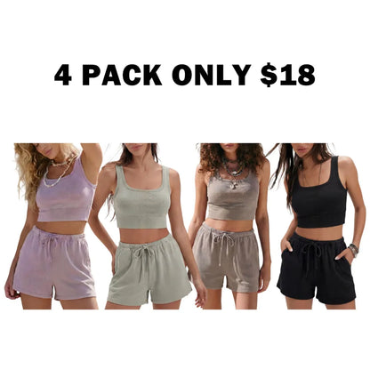 Women's 2-Piece Chic Fade Craft Casual Acid Wash Matching Set