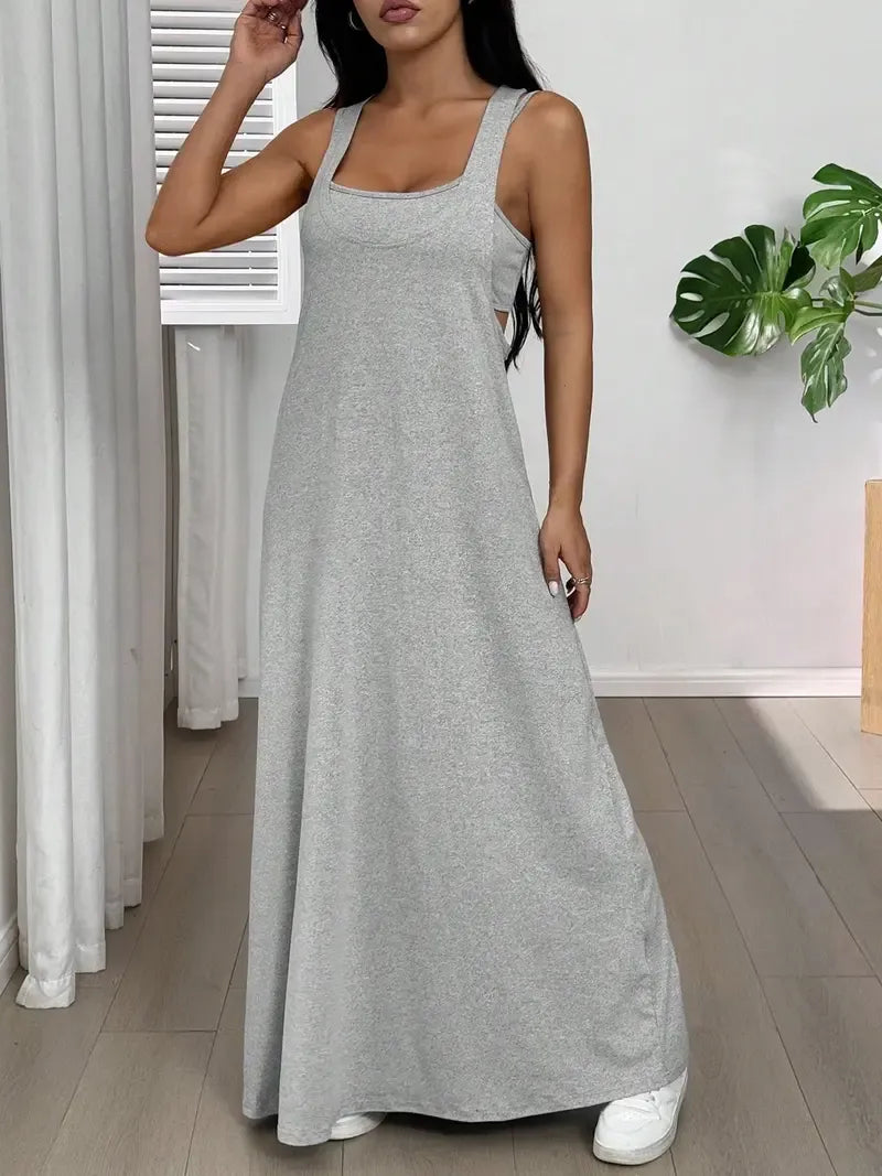 Heather Tank Top & Cutout Maxi Dress Set