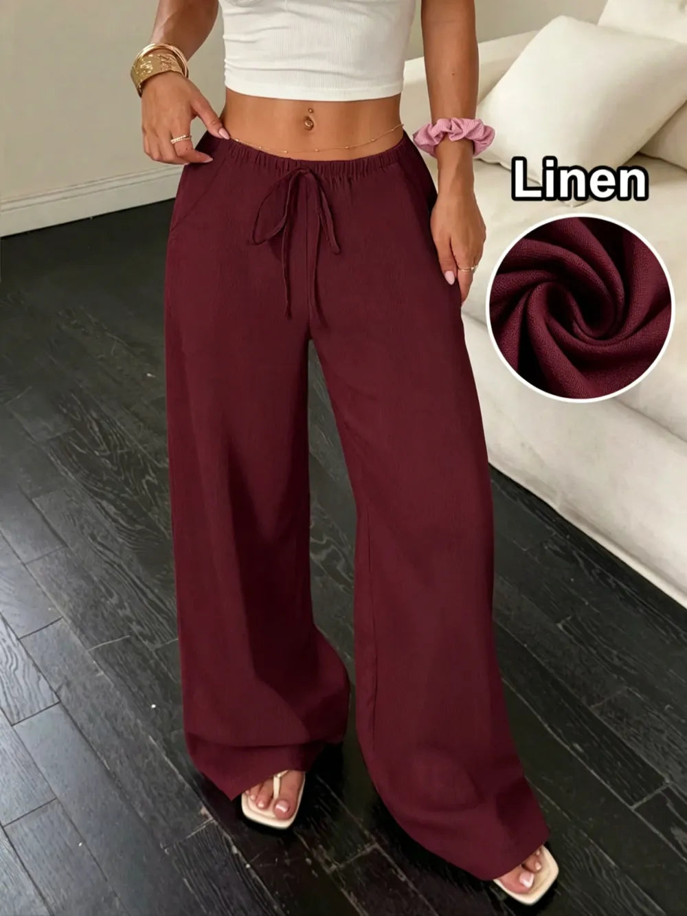Women's Linen Wide Leg Pants