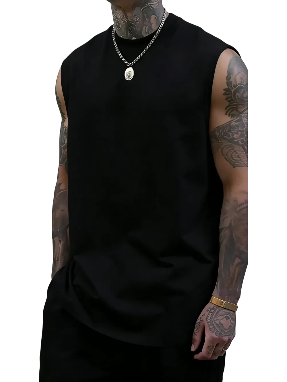 Men's Solid Color Round Neck Tank Top