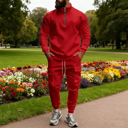 Men's Fleece Lined Zipper Work Pants Set