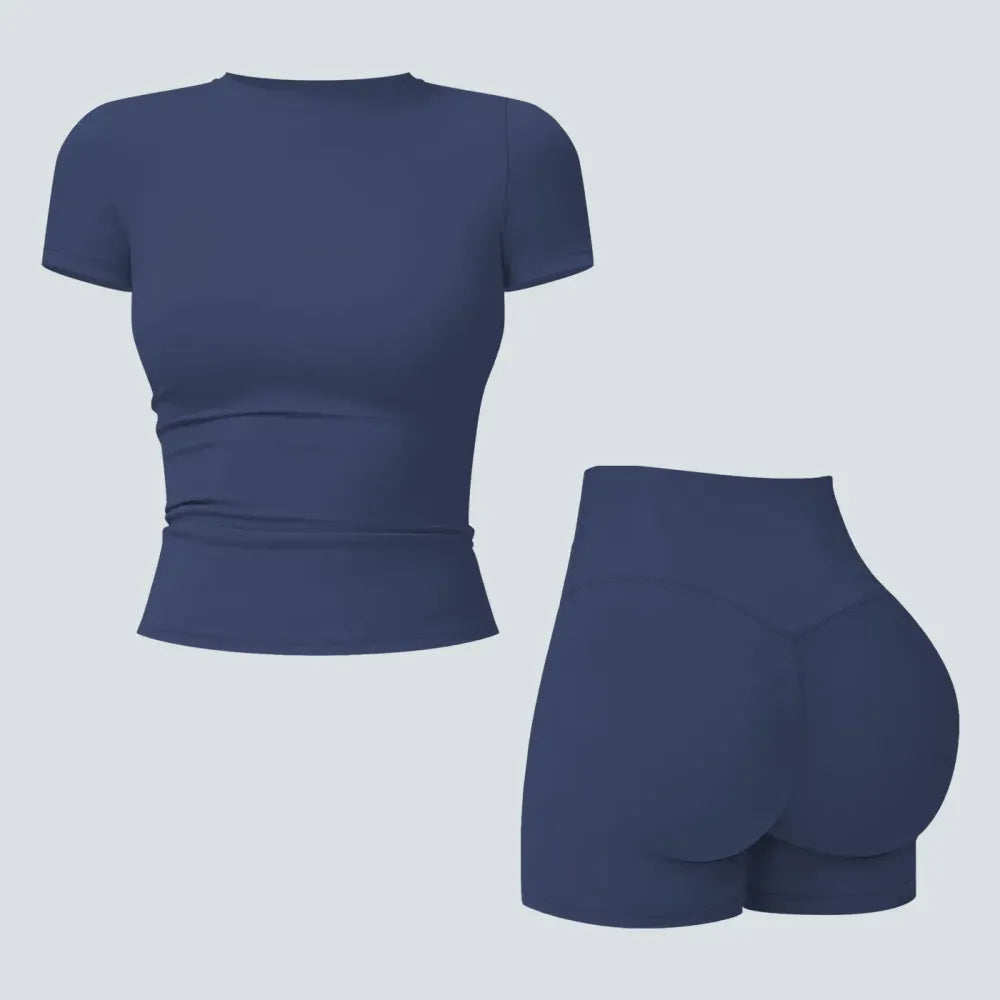 2-Piece Boat Neck Open-Back Workout Set