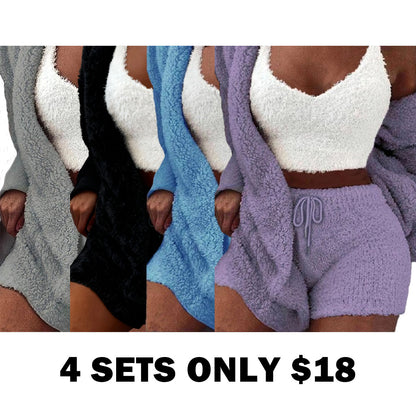 Plush Three-piece Pyjama Set