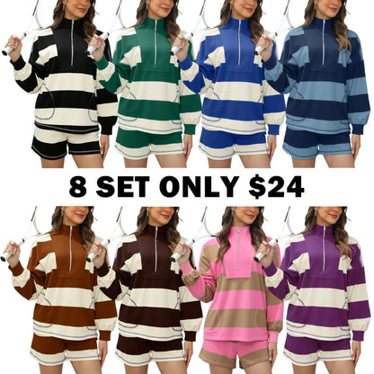 Women's Striped Lounge Set 2 Piece Set