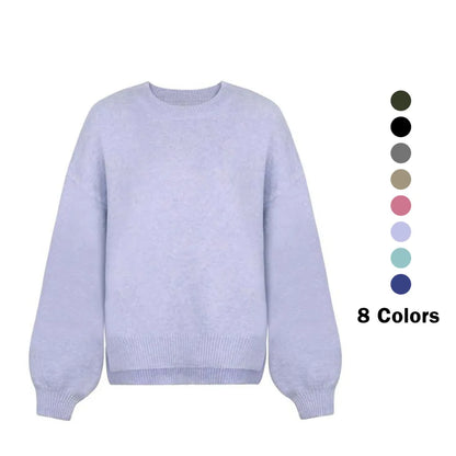Drop Shoulder Split Hem Sweater