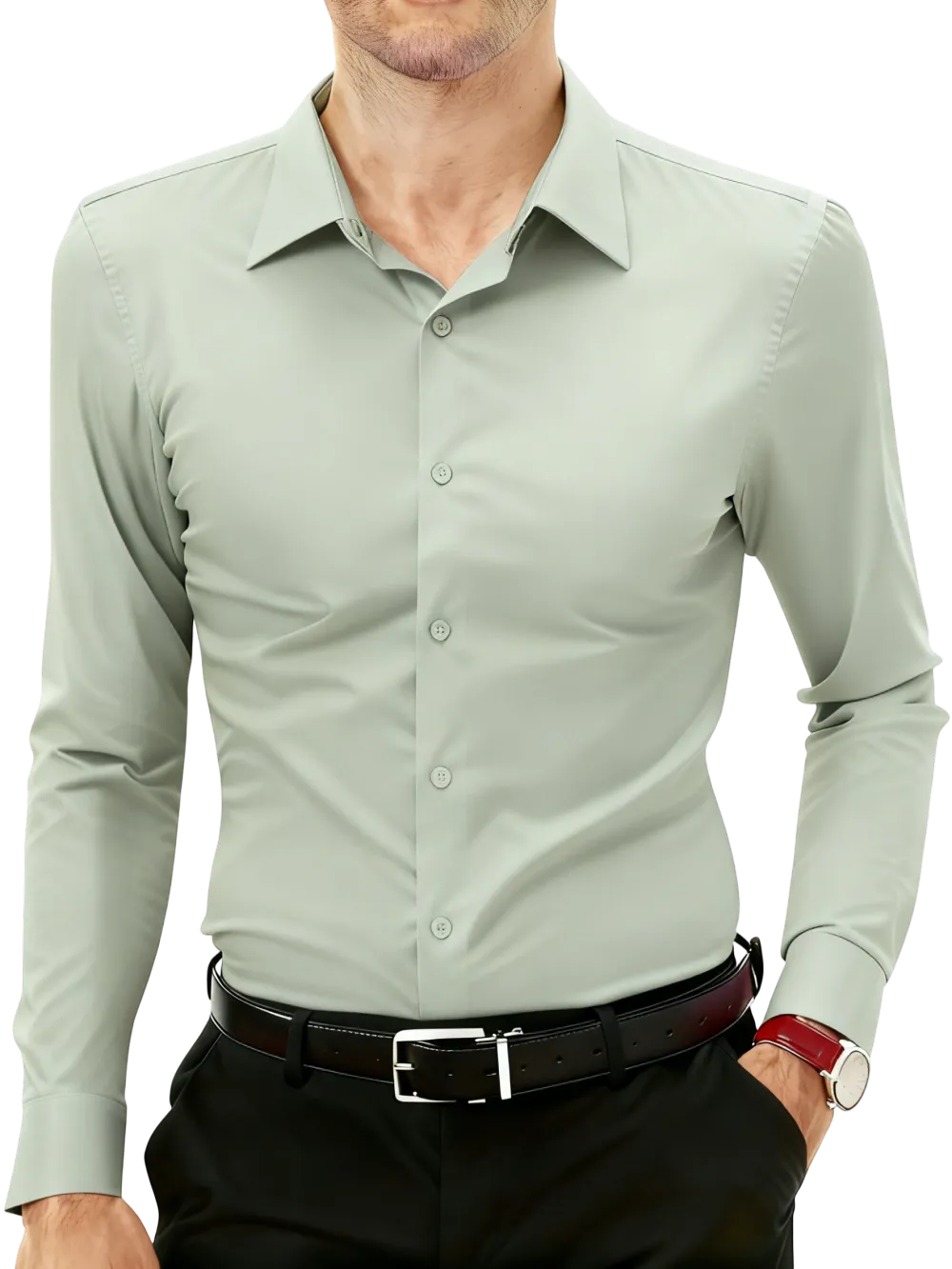 Men's 16-Way Stretch Slim Fit Long Sleeve Button Down Shirts