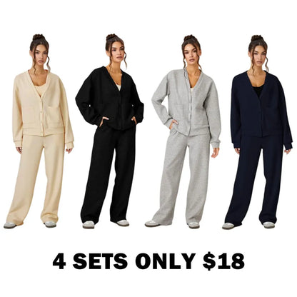 Women's Slouchy Solid Color Soft Two Piece Set
