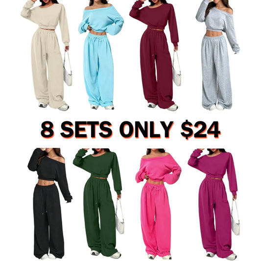 Women's Casual Solid Color Hoodie Set