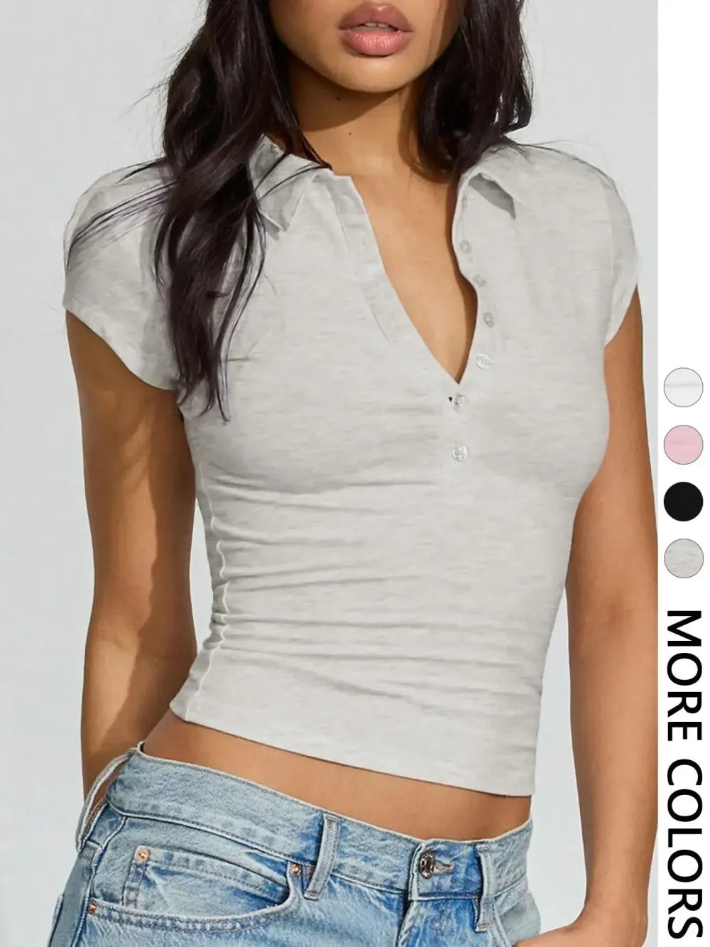 Slim-Fit Button Short Sleeve Polo Shirt