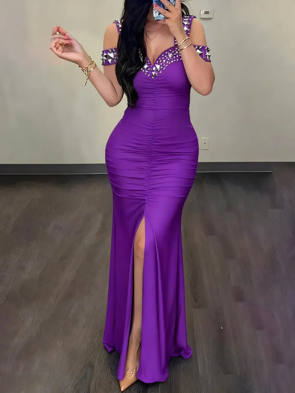 Wrapped slit dress