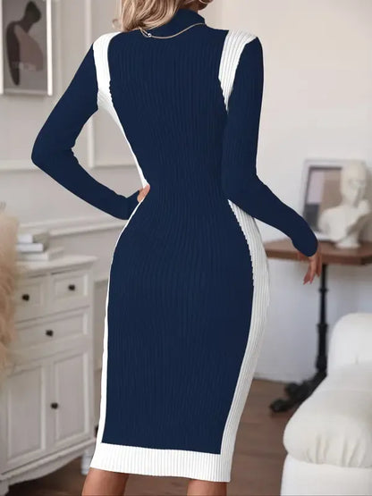 Elegant Long Sleeve Knit Dress for Women