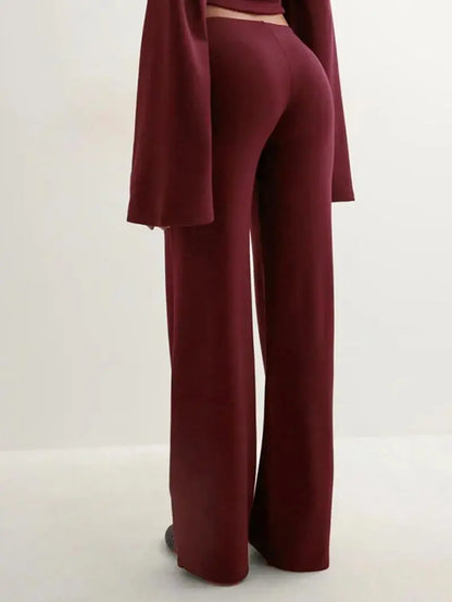 Long Sleeve Top & Straight Leg Pants Set
