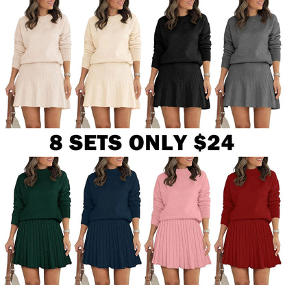 Women's 2 Piece Skirt Sets Pullover Sweater Sets