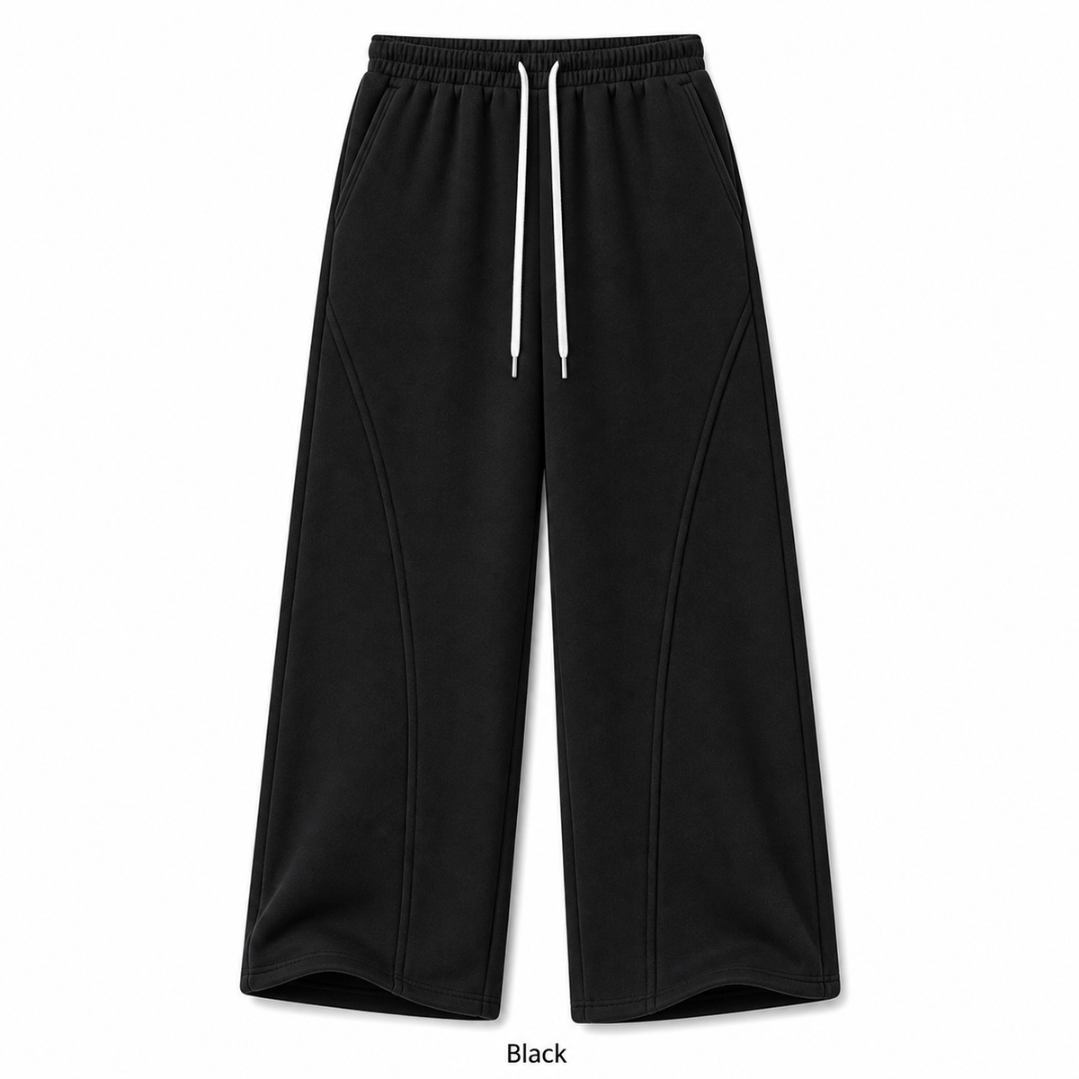 Unisex Cotton Curved-Seam Wide-Leg Sweatpants 8-Color Set