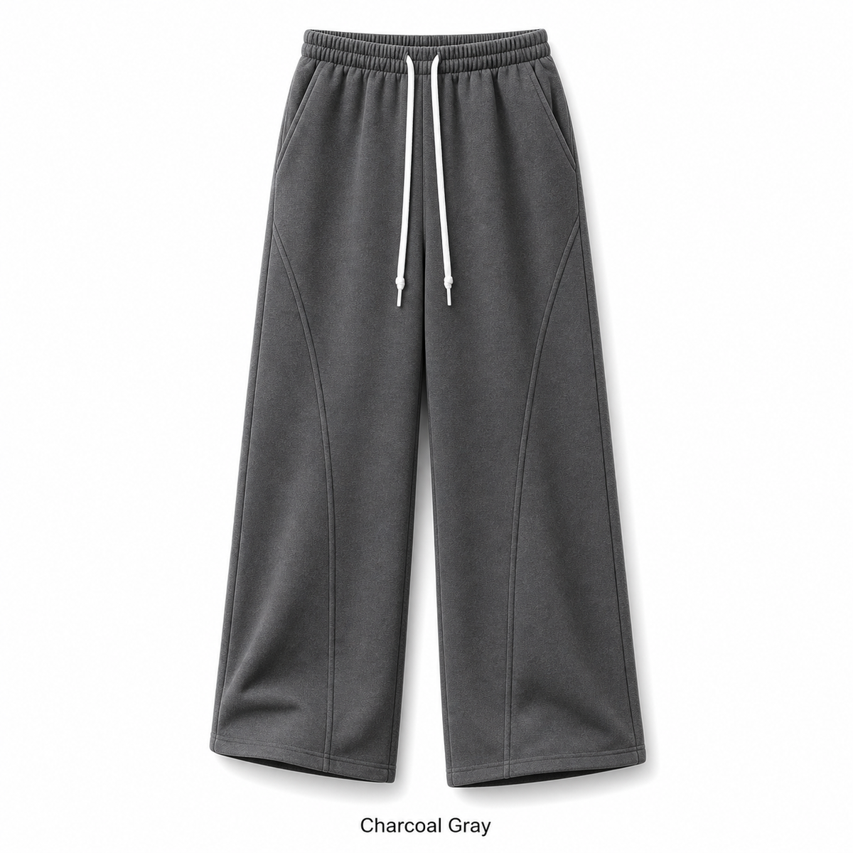 Unisex Cotton Curved-Seam Wide-Leg Sweatpants 8-Color Set