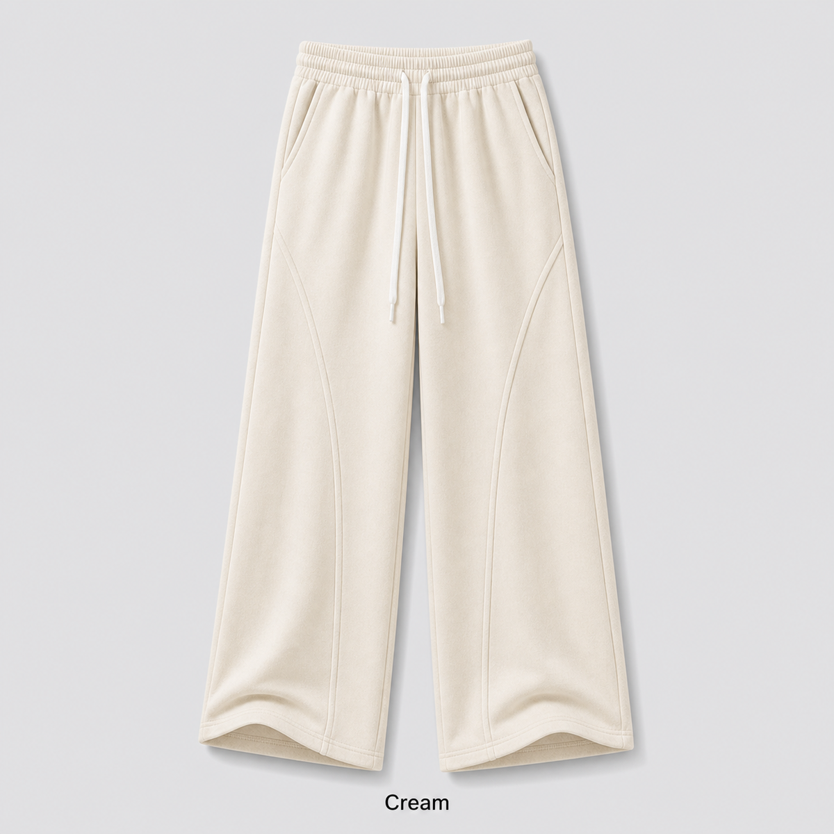Unisex Cotton Curved-Seam Wide-Leg Sweatpants 8-Color Set