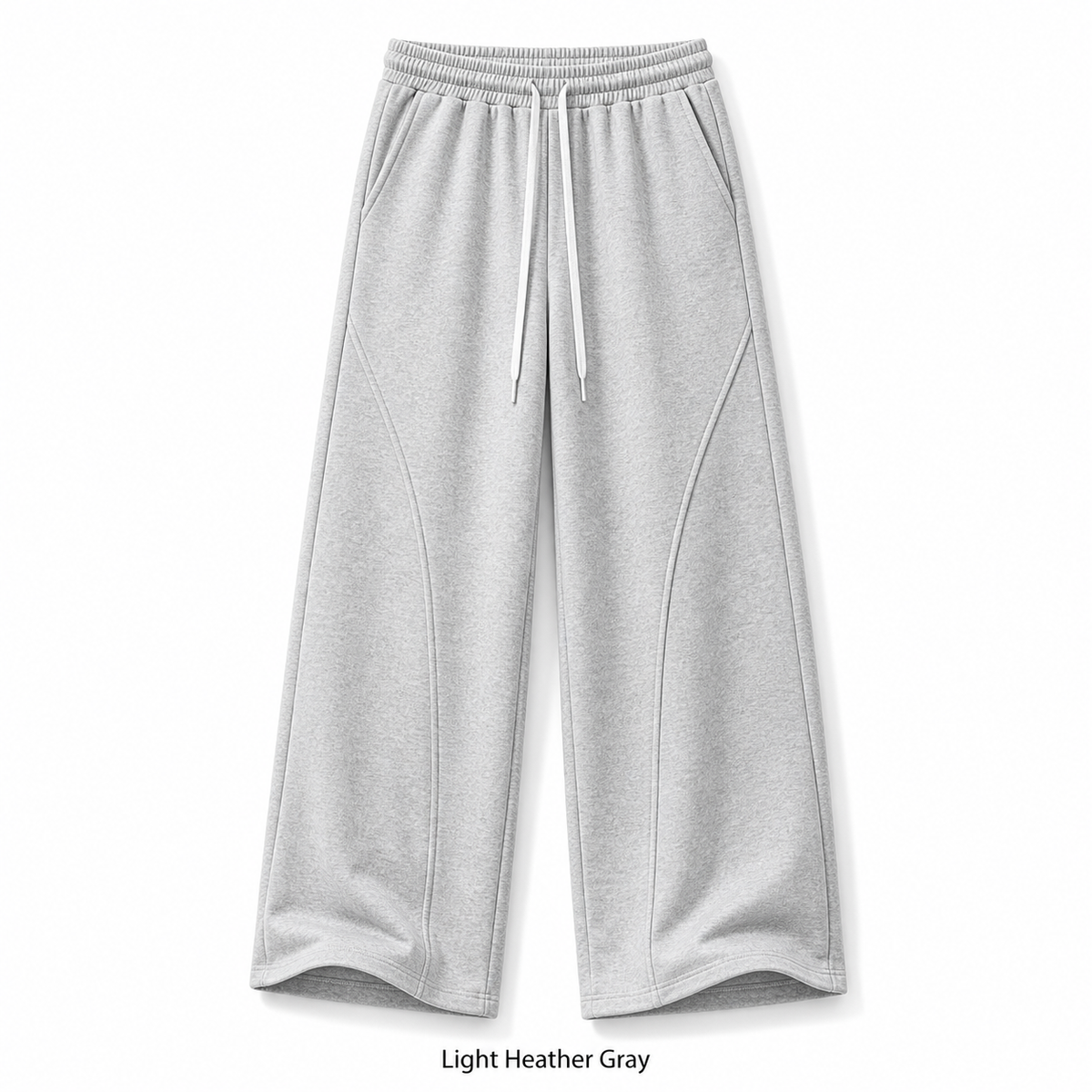 Unisex Cotton Curved-Seam Wide-Leg Sweatpants 8-Color Set