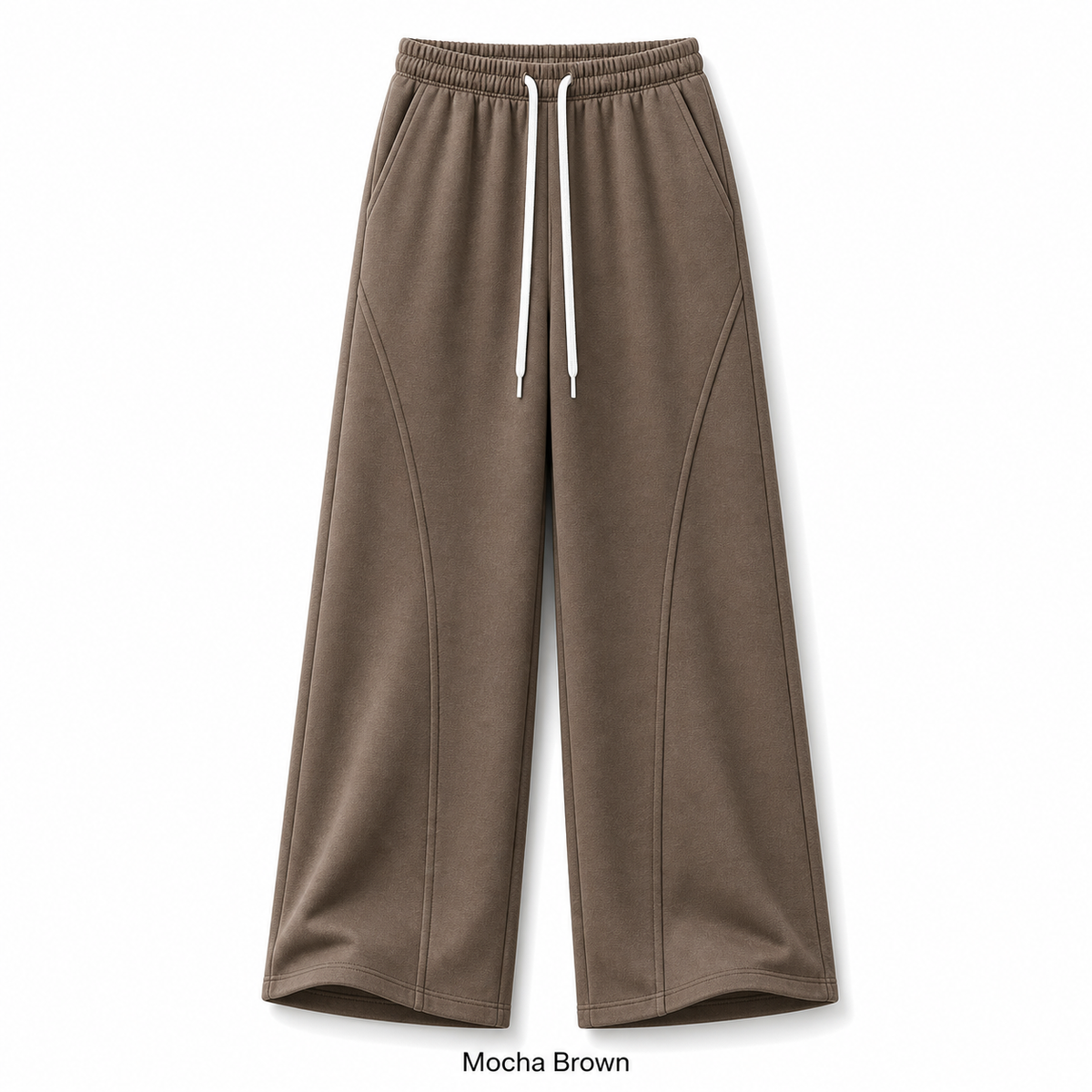 Unisex Cotton Curved-Seam Wide-Leg Sweatpants 8-Color Set
