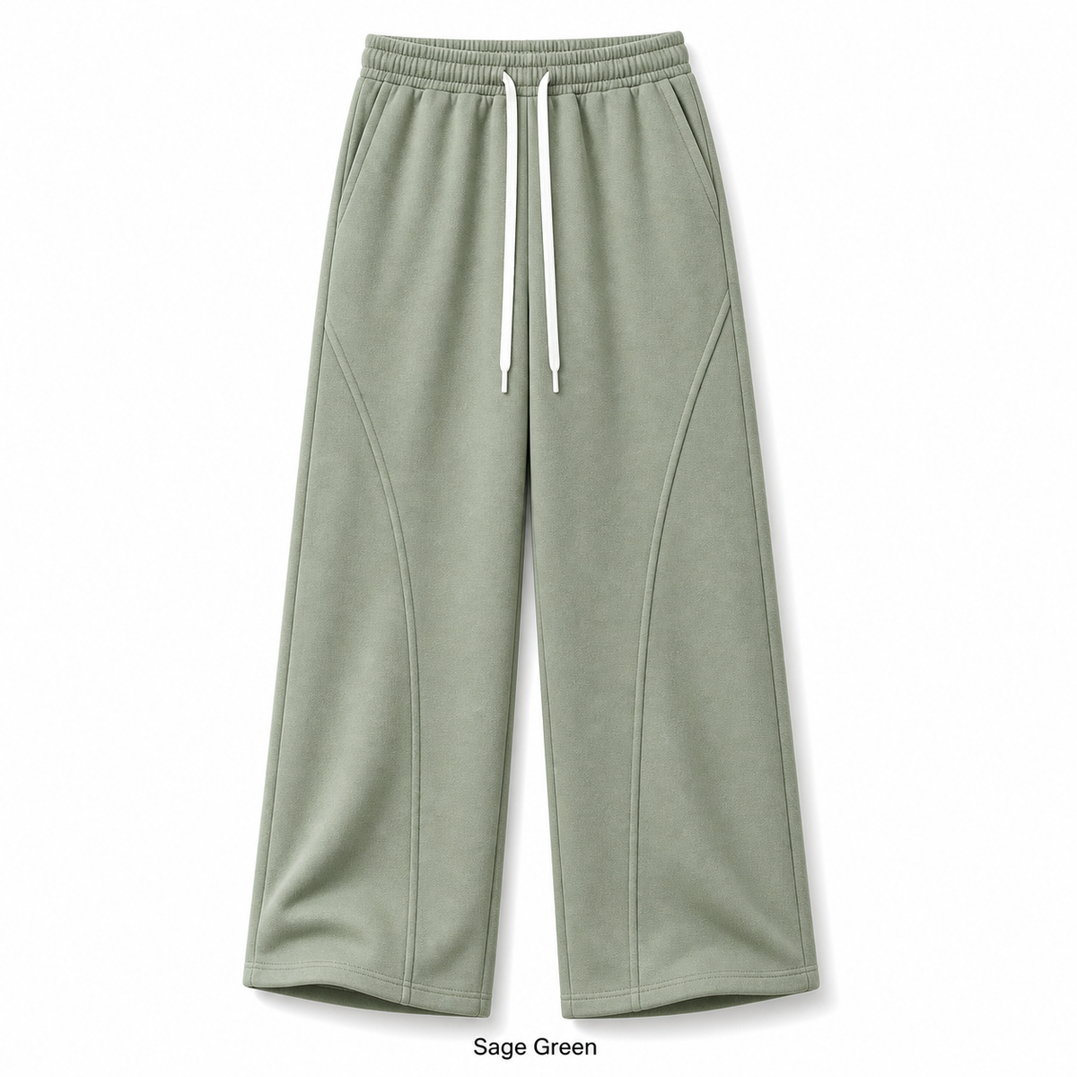 Unisex Cotton Curved-Seam Wide-Leg Sweatpants 8-Color Set