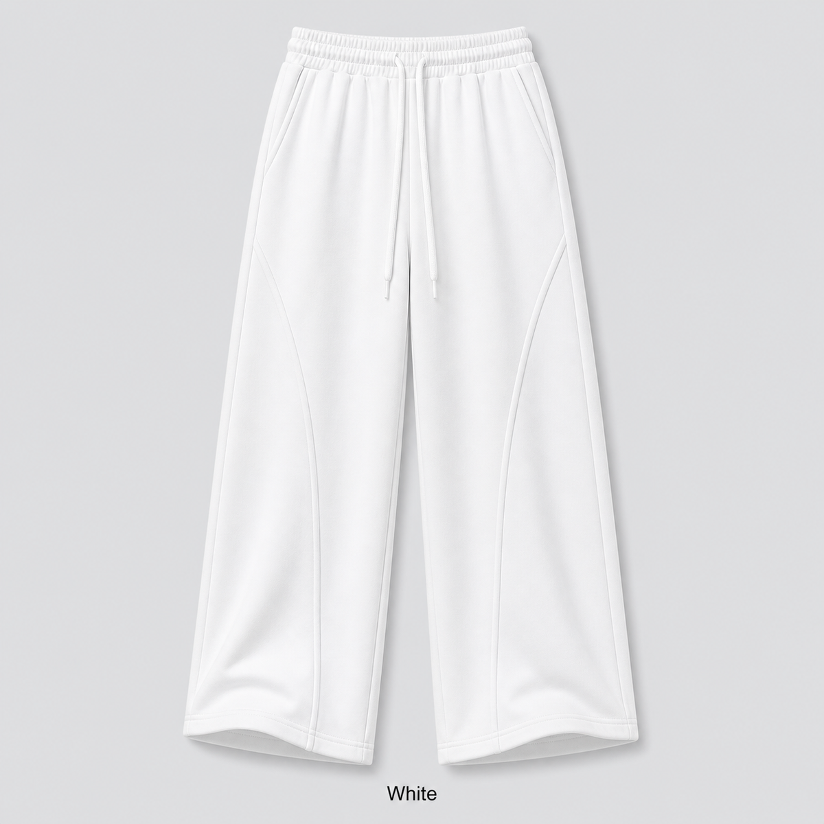 Unisex Cotton Curved-Seam Wide-Leg Sweatpants 8-Color Set